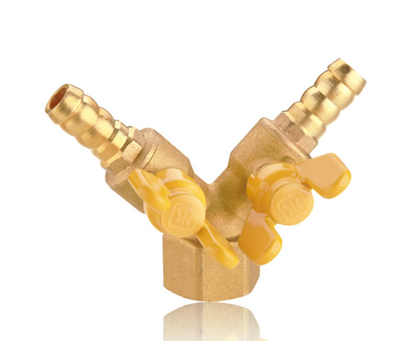 黄铜内螺纹双接管防泄漏燃气球阀 黄铜内螺纹双接管防泄漏燃气球阀
