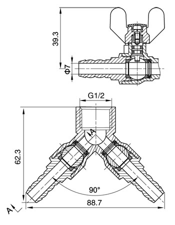 黄铜内螺纹双接管防泄漏燃气球阀 黄铜内螺纹双接管防泄漏燃气球阀