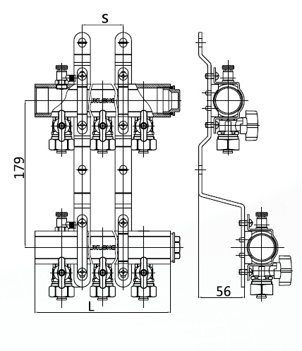 型材式球阀型分集水器 型材式球阀型分集水器