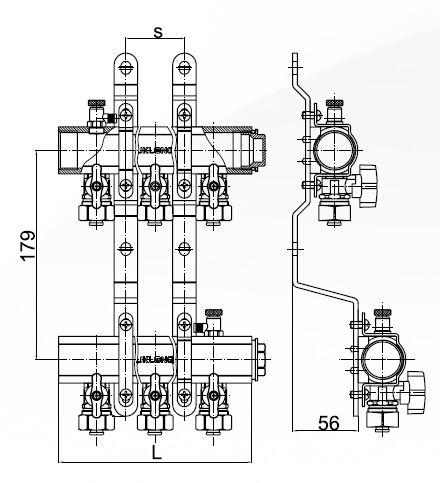 型材式球阀型分集水器 型材式球阀型分集水器